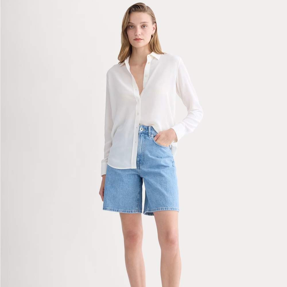 Everlane A-line Long Denim Short
